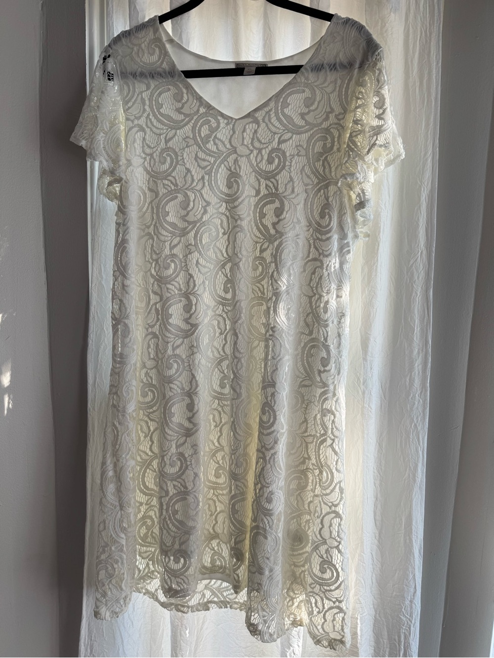 Dana Buchman Ivory Lace V-Neck Tunic